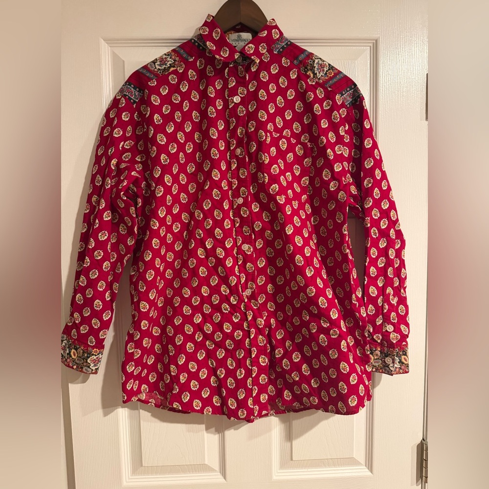 Vera Bradley Women’s Red Floral Shirt, Medium, EUC